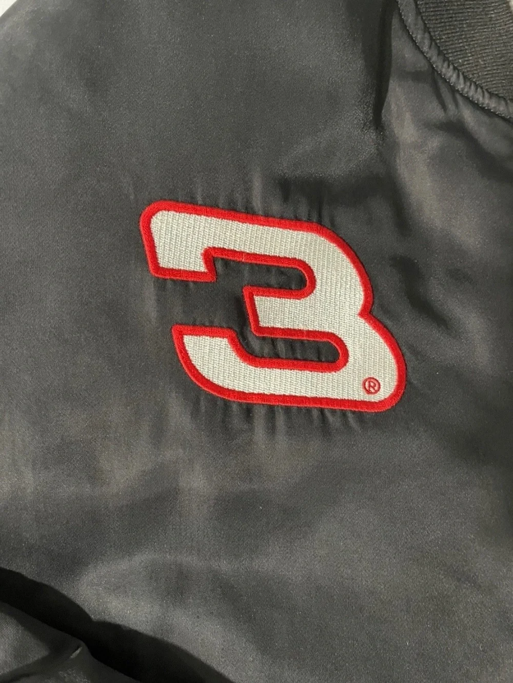Nascar Black Bomber Jacket with Red Accents